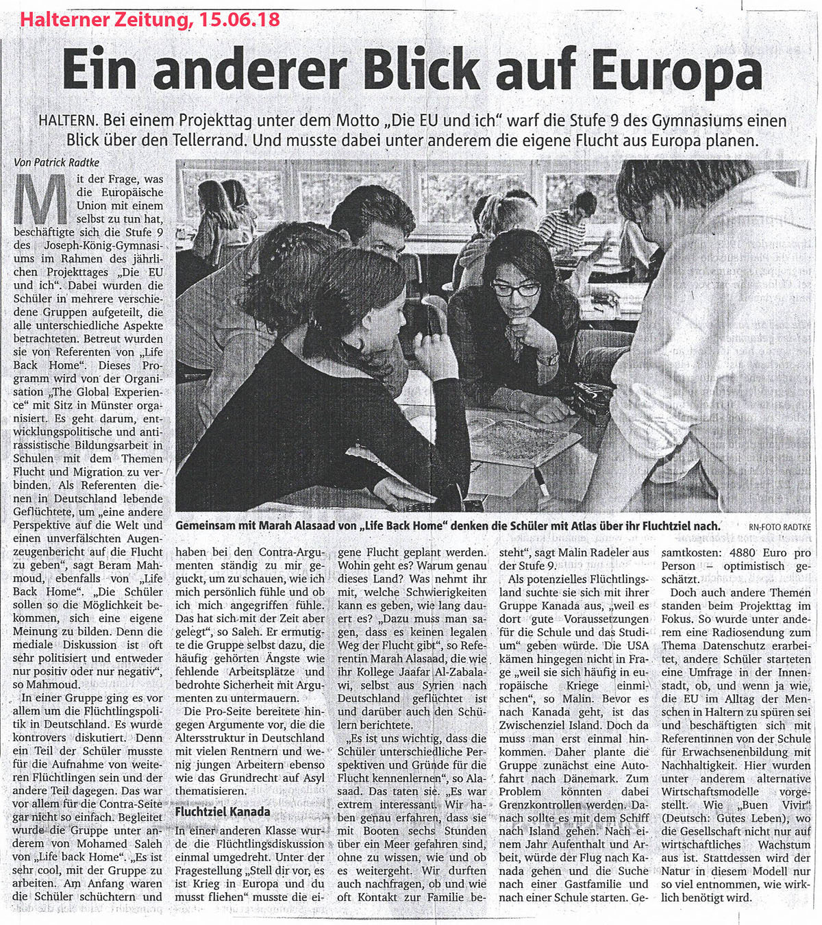 Haltener Zeitung, 15.06.2018