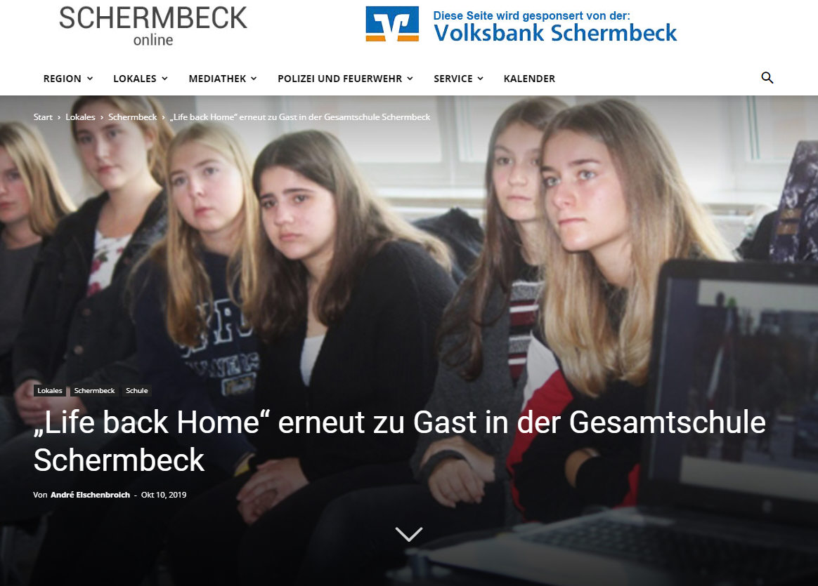 „Life back Home“ erneut zu Gast in der Gesamtschule Schermbeck